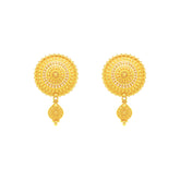 22k Yellow Gold Filigree Dangler Large Earrings with gold weight of 10.84g